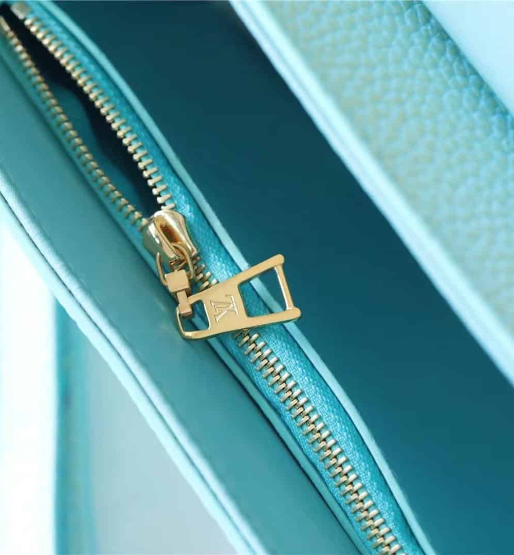 1:1 Replica Louis Vuitton LV Twist MM Grain Blue Luxury Bag For Women M20694 - 9.1in/23cm