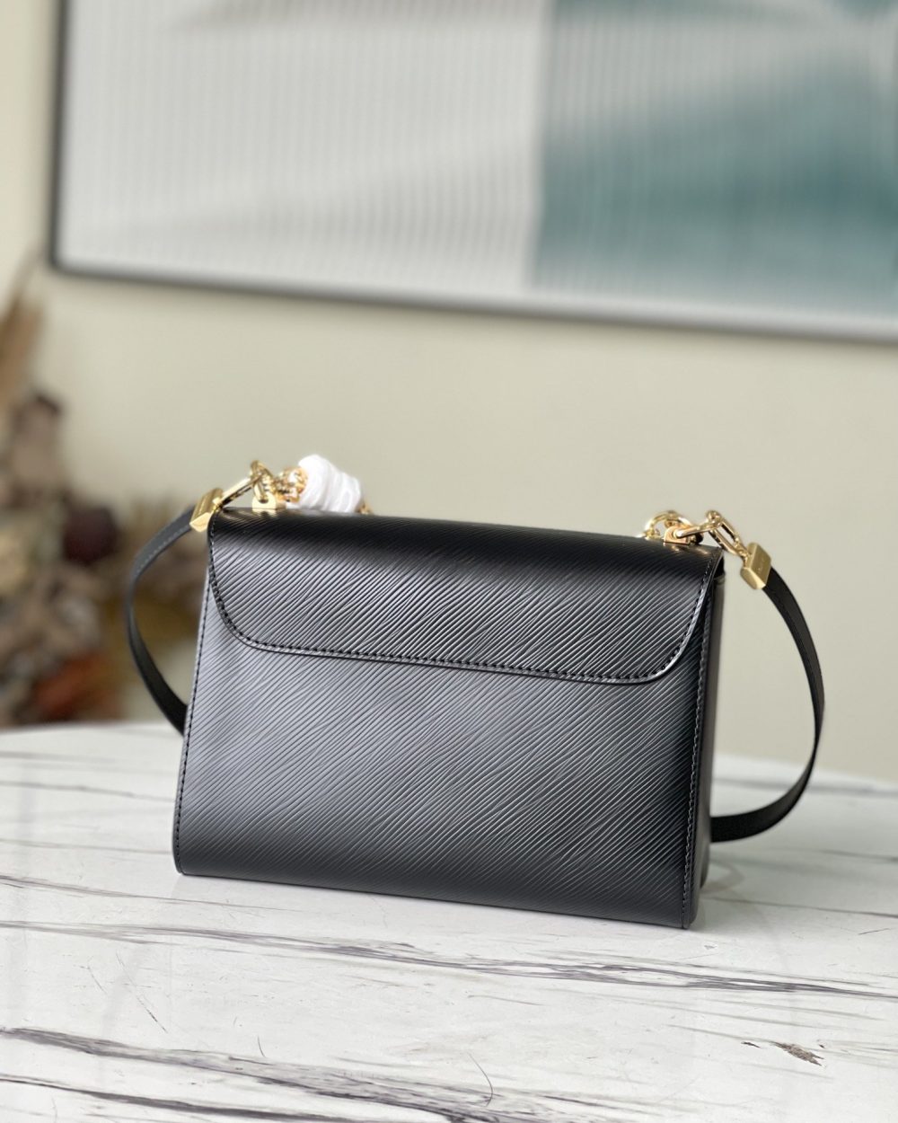 1:1 Replica Louis Vuitton LV Twist MM Monogram Flower Black Luxury Bag For Women M59402 - 9.1in/23cm