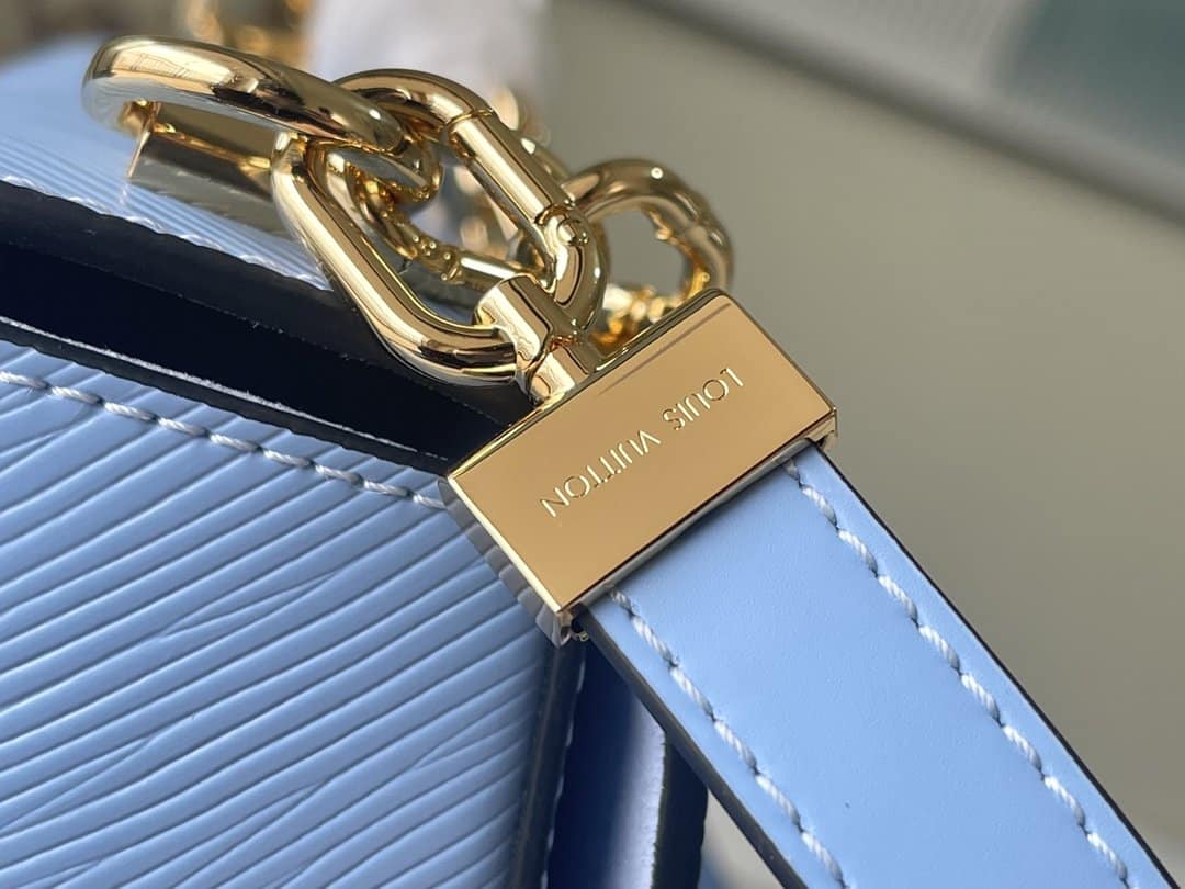 1:1 Replica Louis Vuitton LV Twist MM Monogram Flower Bleu Nuage Blue Luxury Bag For Women M59627 - 9.1in/23cm - Image 7