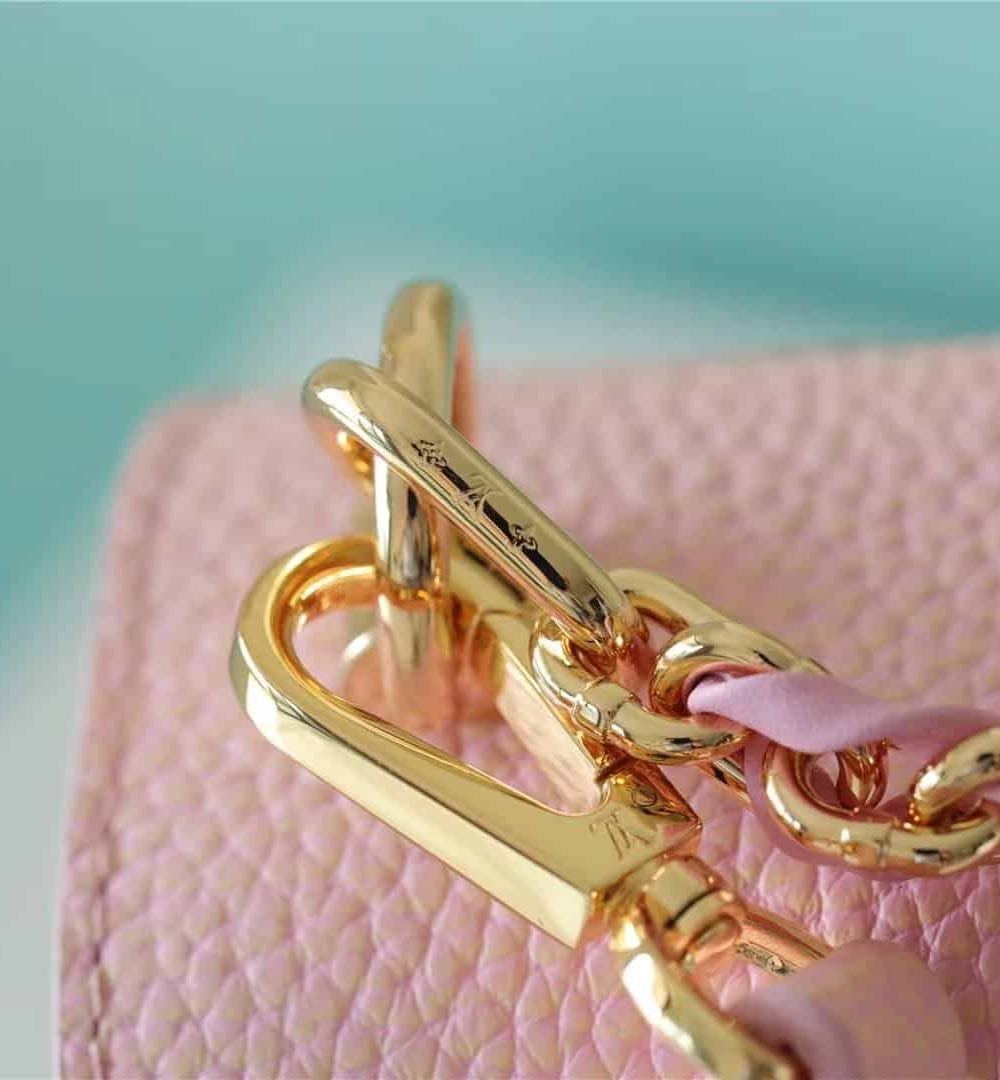 1:1 Replica Louis Vuitton LV Twist PM Grain Pink Luxury Bag For Women M20699 - 7.5in/19cm