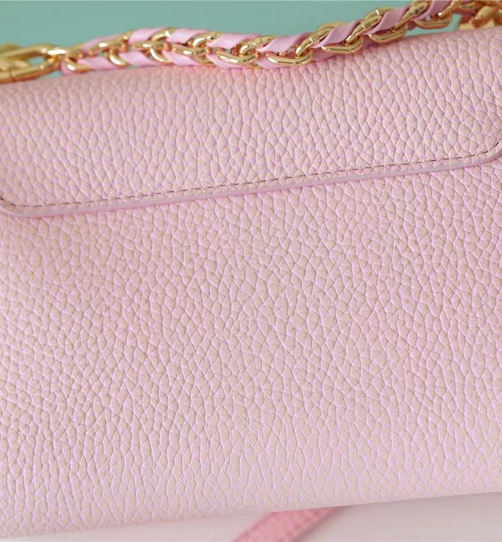 1:1 Replica Louis Vuitton LV Twist PM Grain Pink Luxury Bag For Women M20699 - 7.5in/19cm