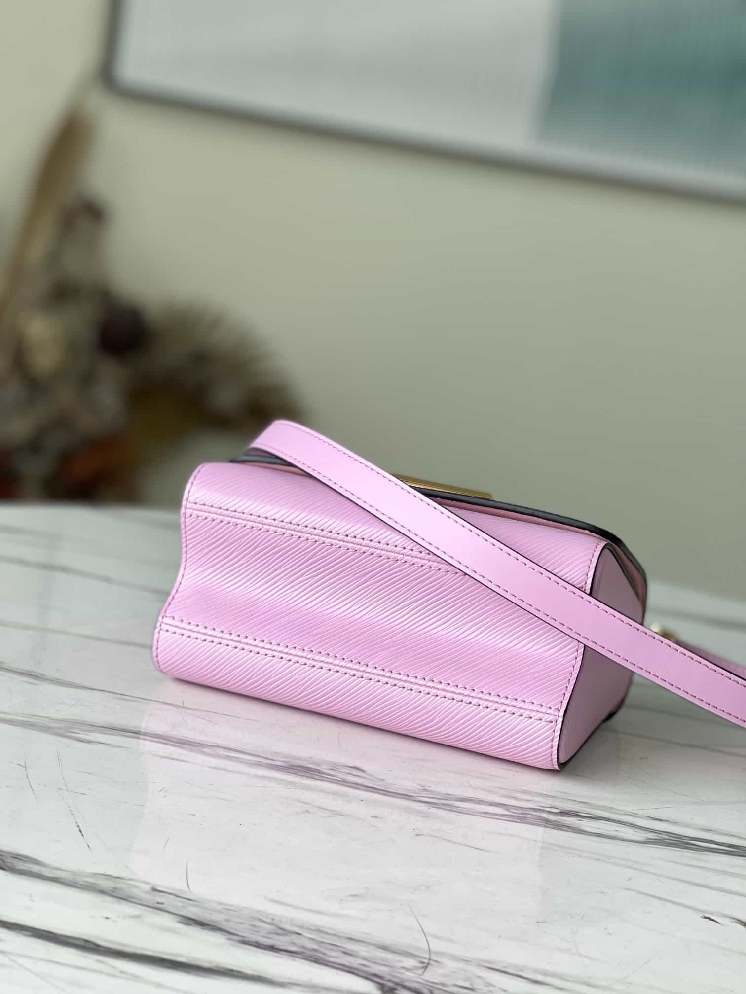 1:1 Replica Louis Vuitton LV Twist PM Monogram Flower Wisteria Purple Luxury Bag For Women M59405 - 9.1in/23cm - Image 8