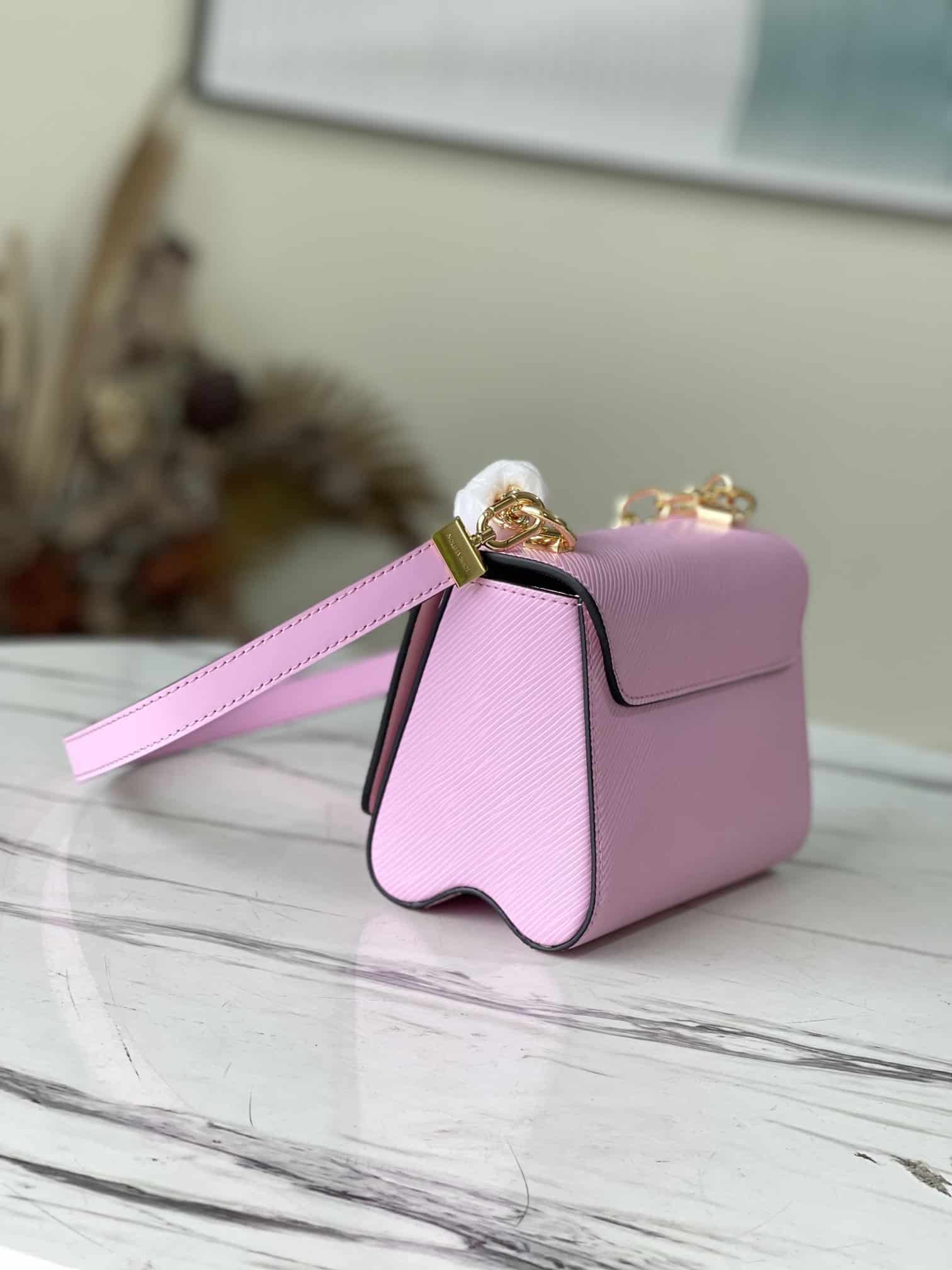 1:1 Replica Louis Vuitton LV Twist PM Monogram Flower Wisteria Purple Luxury Bag For Women M59405 - 9.1in/23cm - Image 7