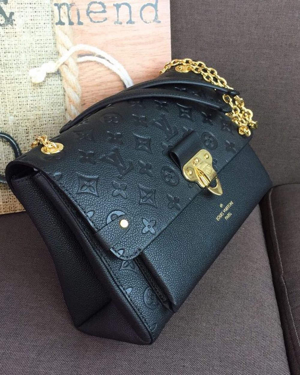 1:1 Replica Louis Vuitton LV Vavin MM Monogram Empreinte Black Luxury Bag For Women M44150 -  9.8in/25cm