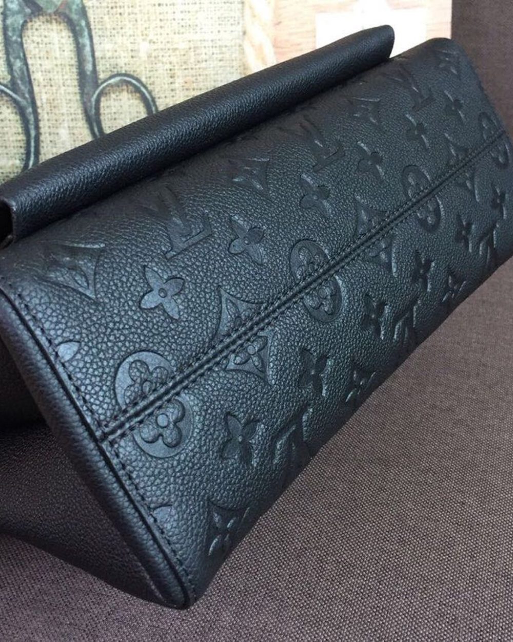 1:1 Replica Louis Vuitton LV Vavin MM Monogram Empreinte Black Luxury Bag For Women M44150 -  9.8in/25cm