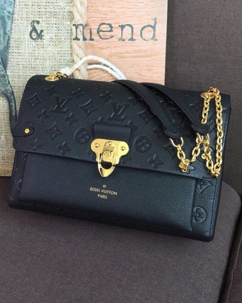 1:1 Replica Louis Vuitton LV Vavin MM Monogram Empreinte Black Luxury Bag For Women M44150 -  9.8in/25cm