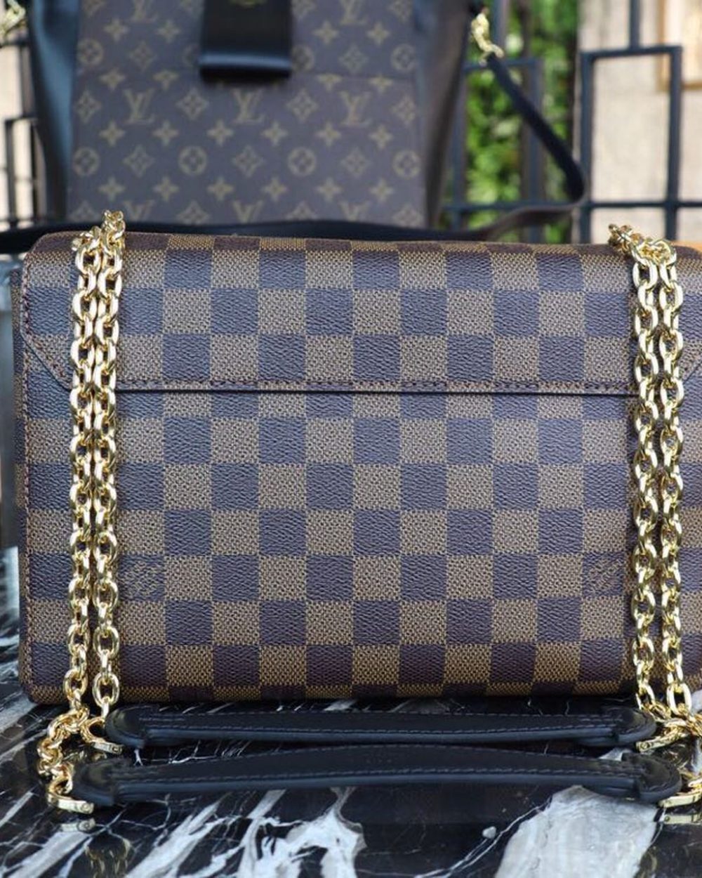 1:1 Replica Louis Vuitton LV Vavin PM Damier Ebene Canvas Black Luxury Bag For Women N40108 - 9.8in/25cm