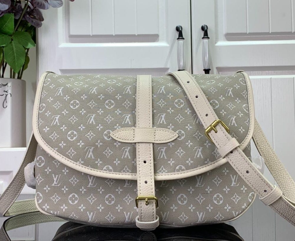 1:1 Replica Louis Vuitton LV Saumur MM Monogram Canvas Beige/Blue/Brown Luxury Bag For Women - 11.8in/30cm