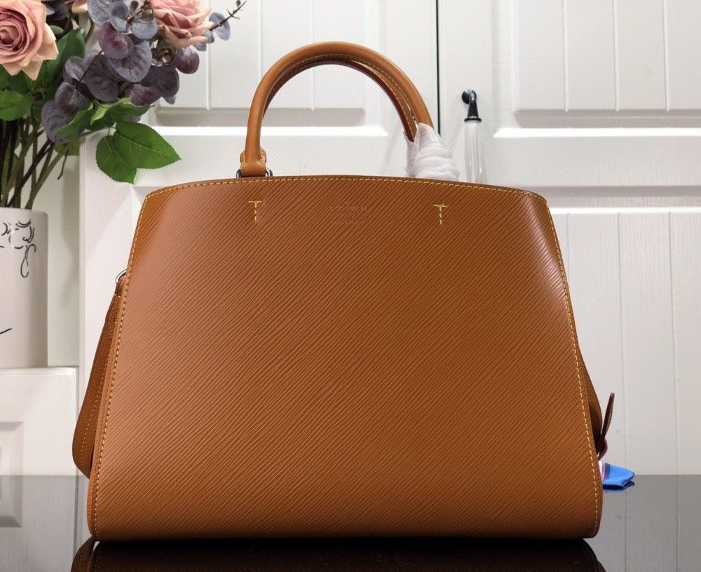 1:1 Replica Louis Vuitton LV Marelle Tote MM Epi Leather Black/Brown/Blue/Beige Luxurious Bag For Women M59954 - 11.8in/30cm