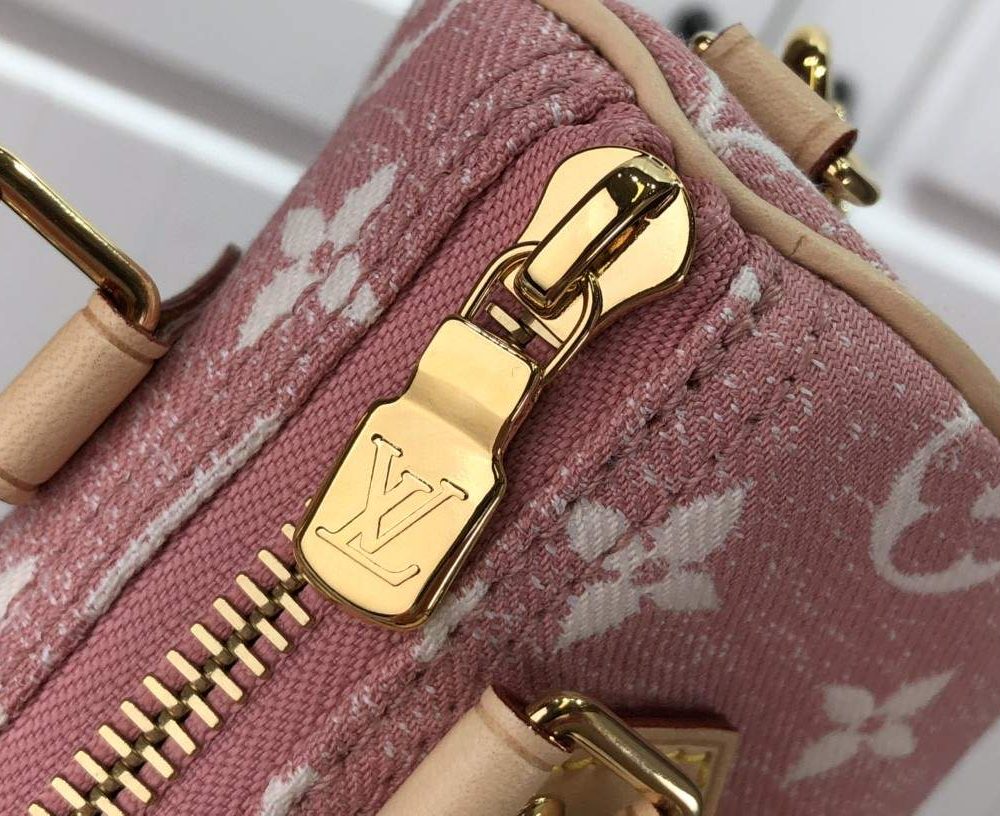 1:1 Replica Louis Vuitton LV Nano Speedy Jacquard Denim Pink/Blue Luxury Bag For Women - 16cm/ 6.3in