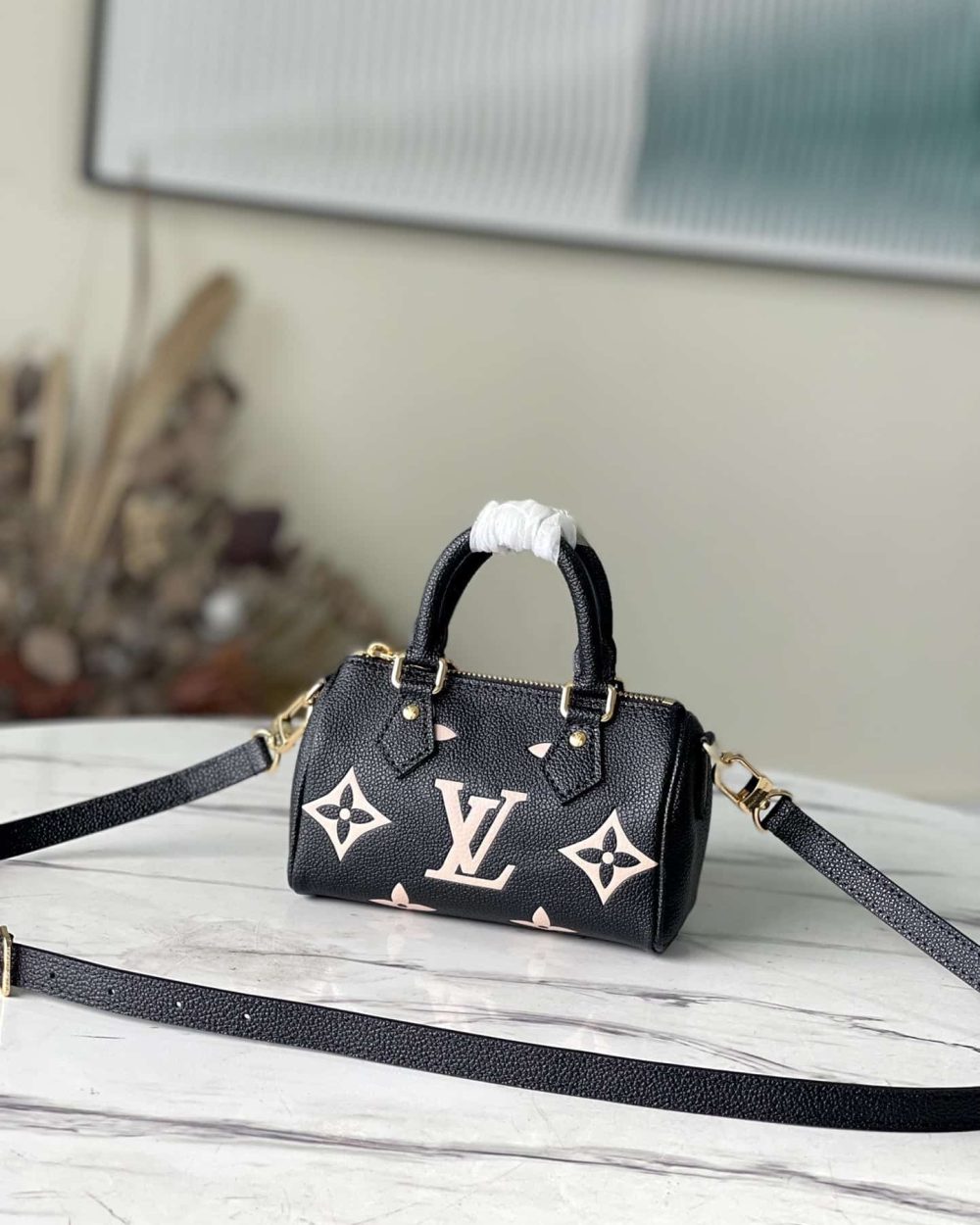 1:1 Replica Louis Vuitton LV Nano Speedy Bicolor Monogram Empreinte Leather Luxury Bag For Women M81456 - 6.3in/16cm