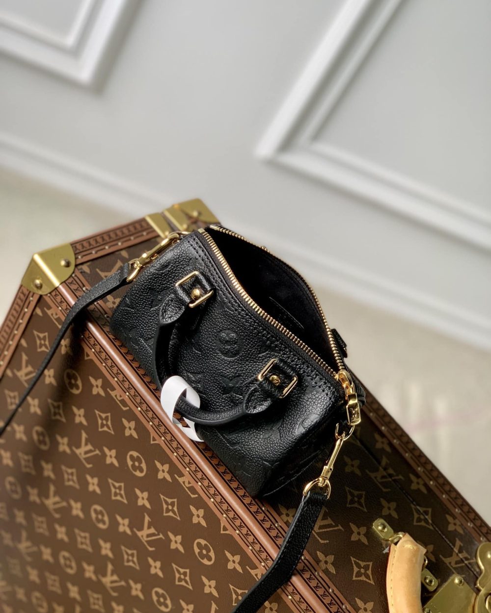 1:1 Replica Louis Vuitton LV Nano Speedy Monogram Empreinte Leather Luxury Bag For Women M82450 - 6.3in/16cm