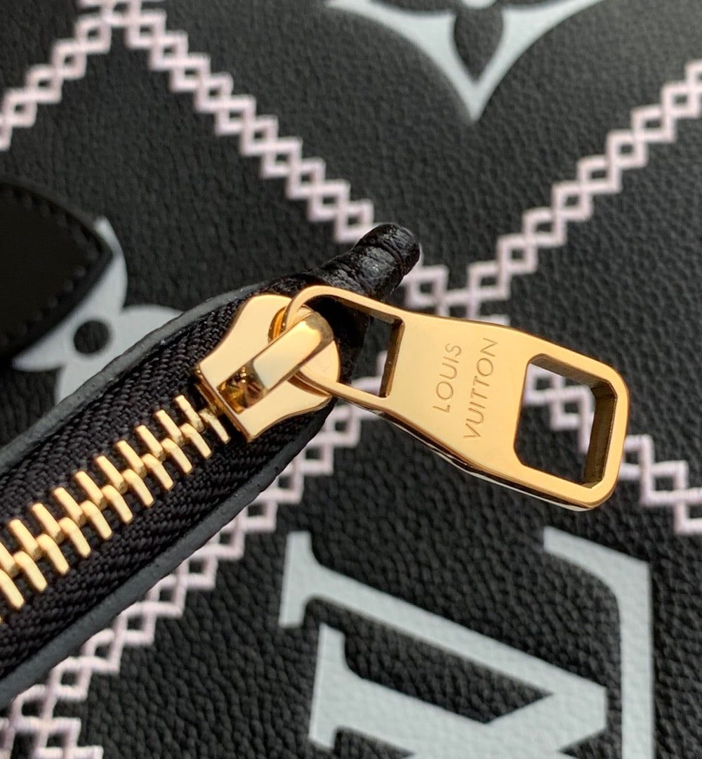 1:1 Replica Louis Vuitton LV Neverfull MM Monogram Empreinte Black Luxury Bag For Women M46040 - 12.2in/31cm