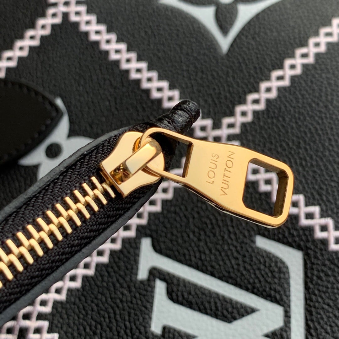 1:1 Replica Louis Vuitton LV Neverfull MM Monogram Empreinte Black Luxury Bag For Women M46040 - 12.2in/31cm - Image 8