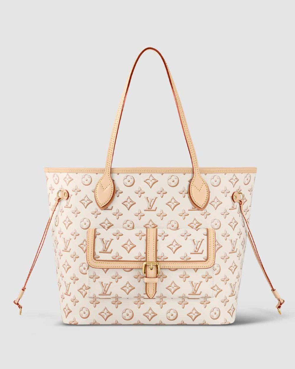 1:1 Replica Louis Vuitton LV Neverfull MM White/ Black Essential Bag For Women M20921 31 cm/ 12.2 in