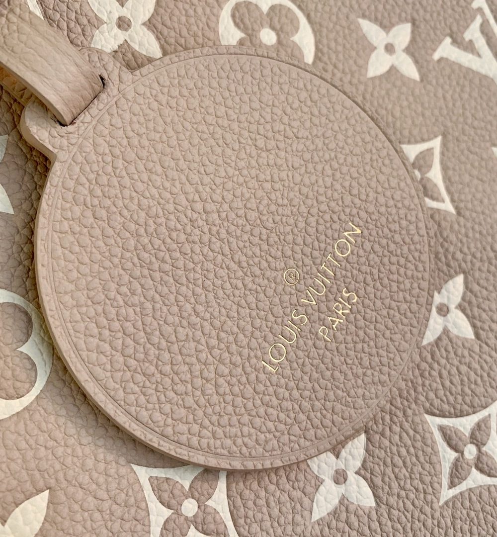 1:1 Replica Louis Vuitton LV Onthego MM Monogram Empreinte Beige/ Pink/ Yellow Luxury Bag For Women M46128 - 35cm/13.8in