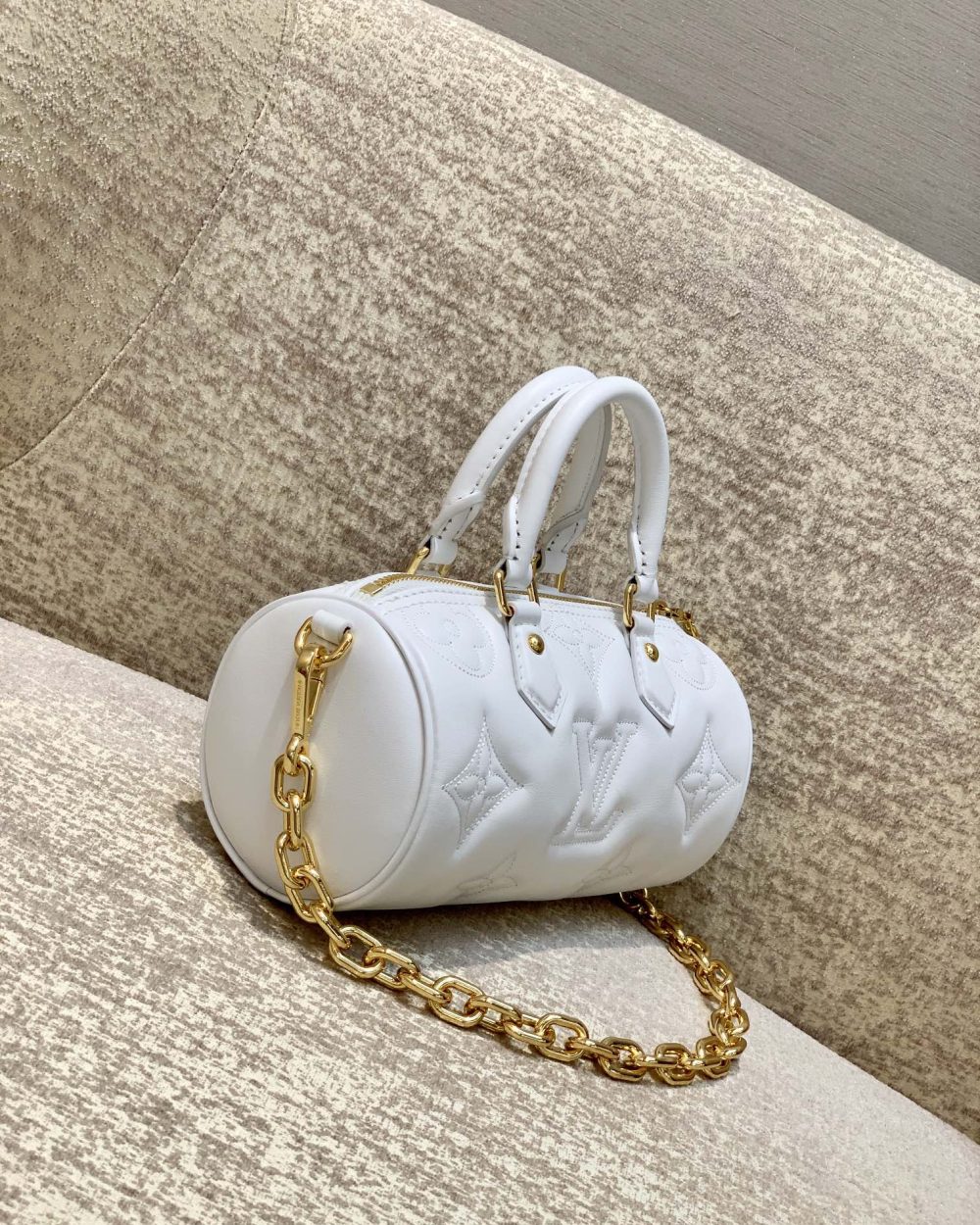 1:1 Replica Louis Vuitton LV Papillon BB Bubblegram Leather Luxury Bag For Women M59827 - 20cm