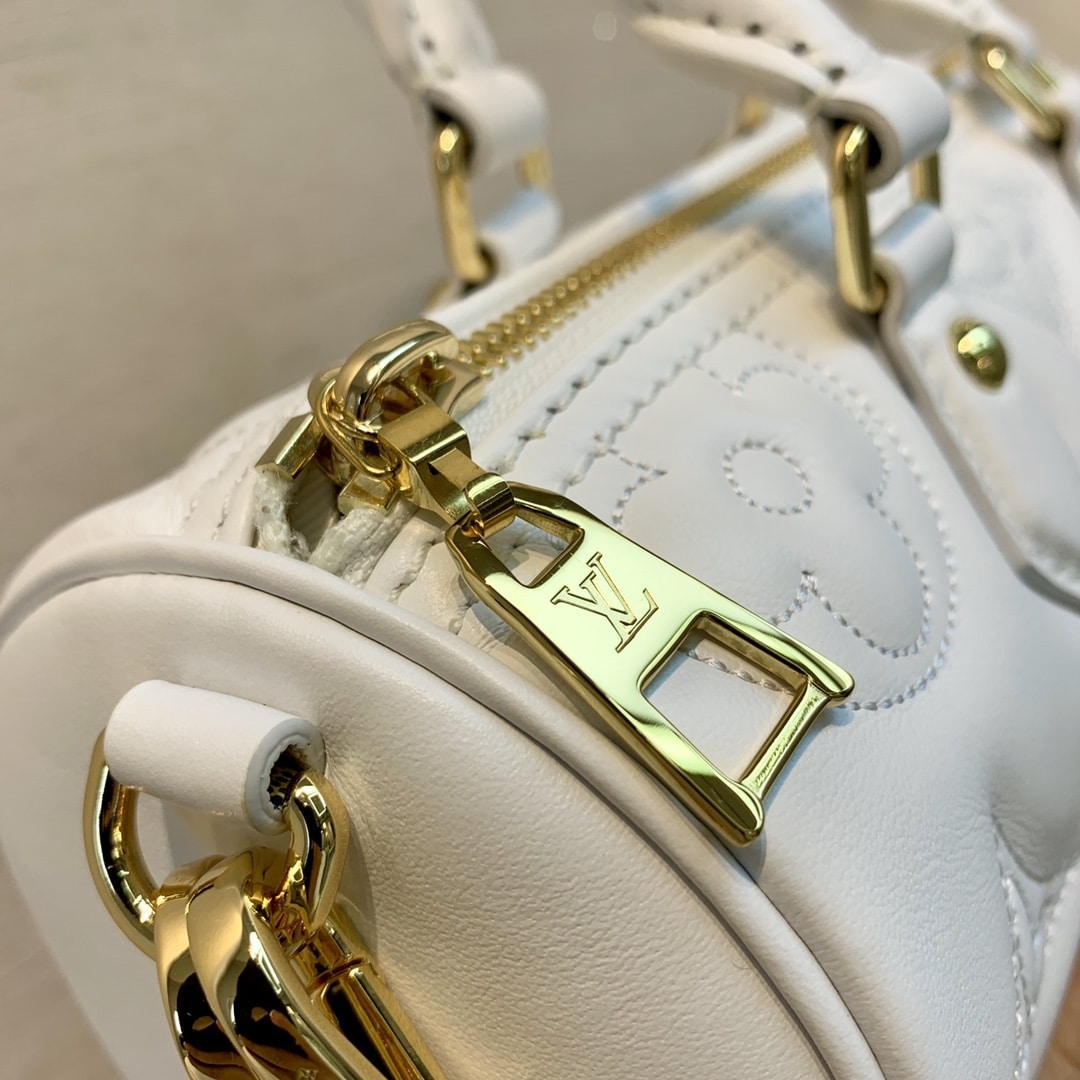 1:1 Replica Louis Vuitton LV Papillon BB Bubblegram Leather Luxury Bag For Women M59827 - 20cm - Image 7