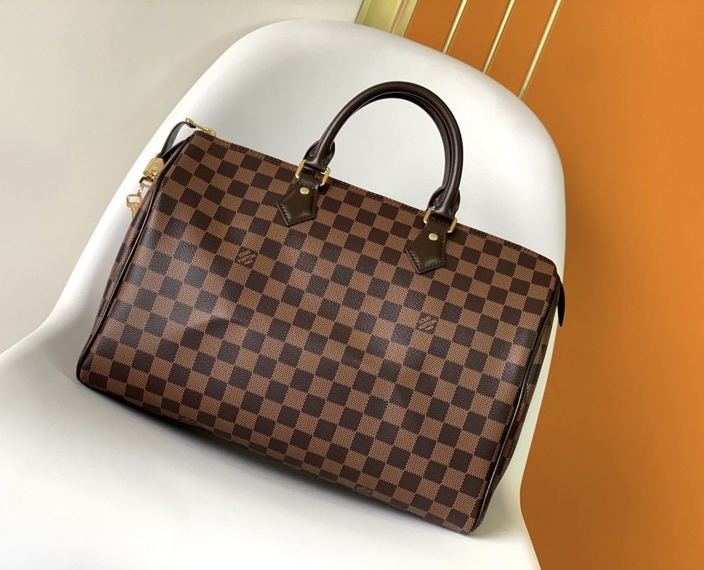 1:1 Replica Louis Vuitton LV Speedy 35 Damier Ebene Canvas Luxury Bag For Women N41363 - 13.8in/35cm