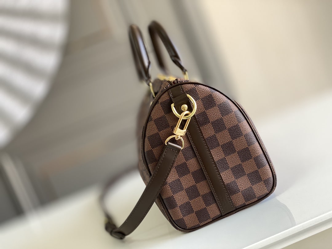 1:1 Replica Louis Vuitton LV Speedy Bandoulière 25 Damier Ebene Canvas Luxury Bag For Women N41368 - 9.8in/25cm - Image 3