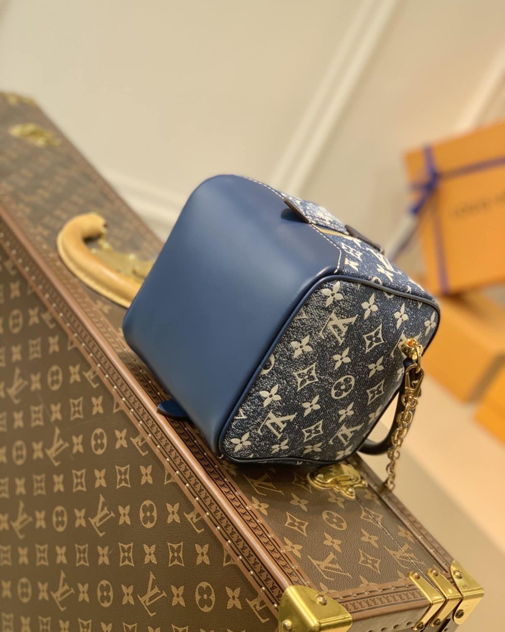 1:1 Replica Louis Vuitton LV LV Square Denim Monogram Canvas Luxury Bag For Women M59611 - 6.3in/16cm