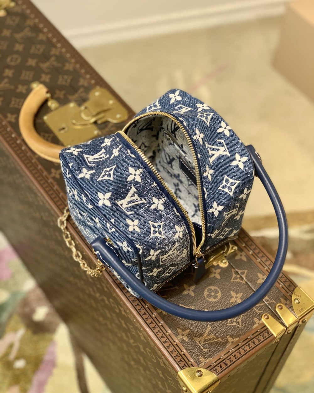 1:1 Replica Louis Vuitton LV LV Square Denim Monogram Canvas Luxury Bag For Women M59611 - 6.3in/16cm