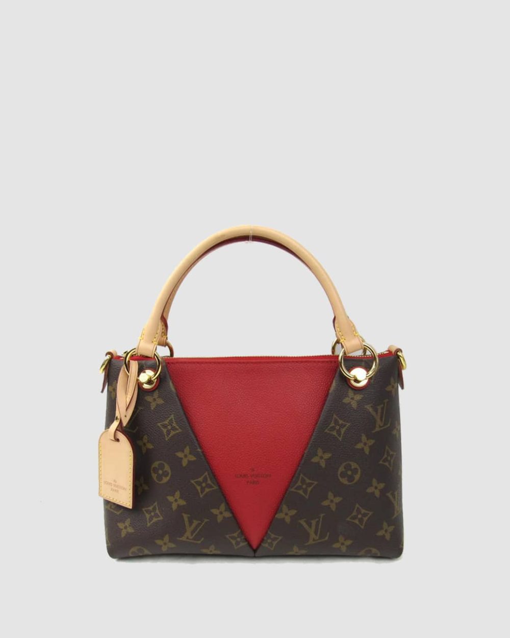 1:1 Replica Louis Vuitton LV V Tote BB Monogram Canvas Cerise Red Luxury Bag For Women M43966 - 10.6in/27cm