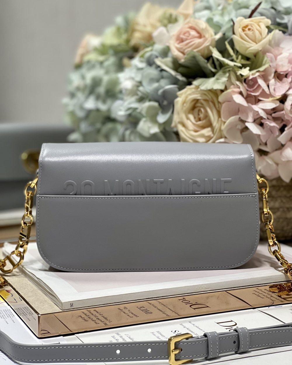 1:1 Replica 30 Montaigne Avenue Bag Black/White/Blue/Beige/Light Pink For Women 9 in/ 22.5cm M9260UMOA_M900