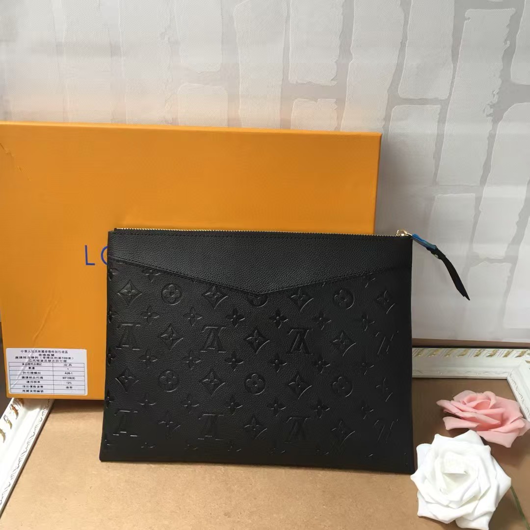 1:1 Replica Louis Vuitton Pochette Melanie MM Monogram Empreinte Black For Women, Women's Wallets 11.6in/29.5cm LV - Image 3