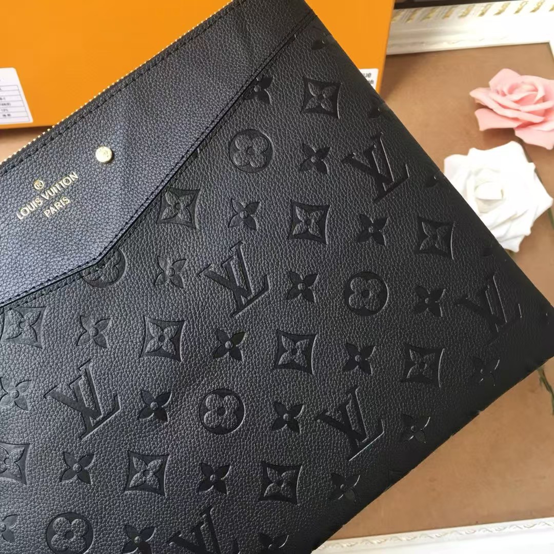 1:1 Replica Louis Vuitton Pochette Melanie MM Monogram Empreinte Black For Women, Women's Wallets 11.6in/29.5cm LV - Image 5