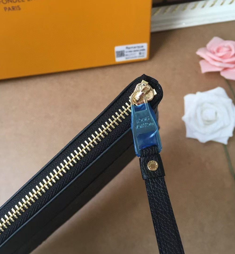 1:1 Replica Louis Vuitton Pochette Melanie MM Monogram Empreinte Black For Women, Women's Wallets 11.6in/29.5cm LV