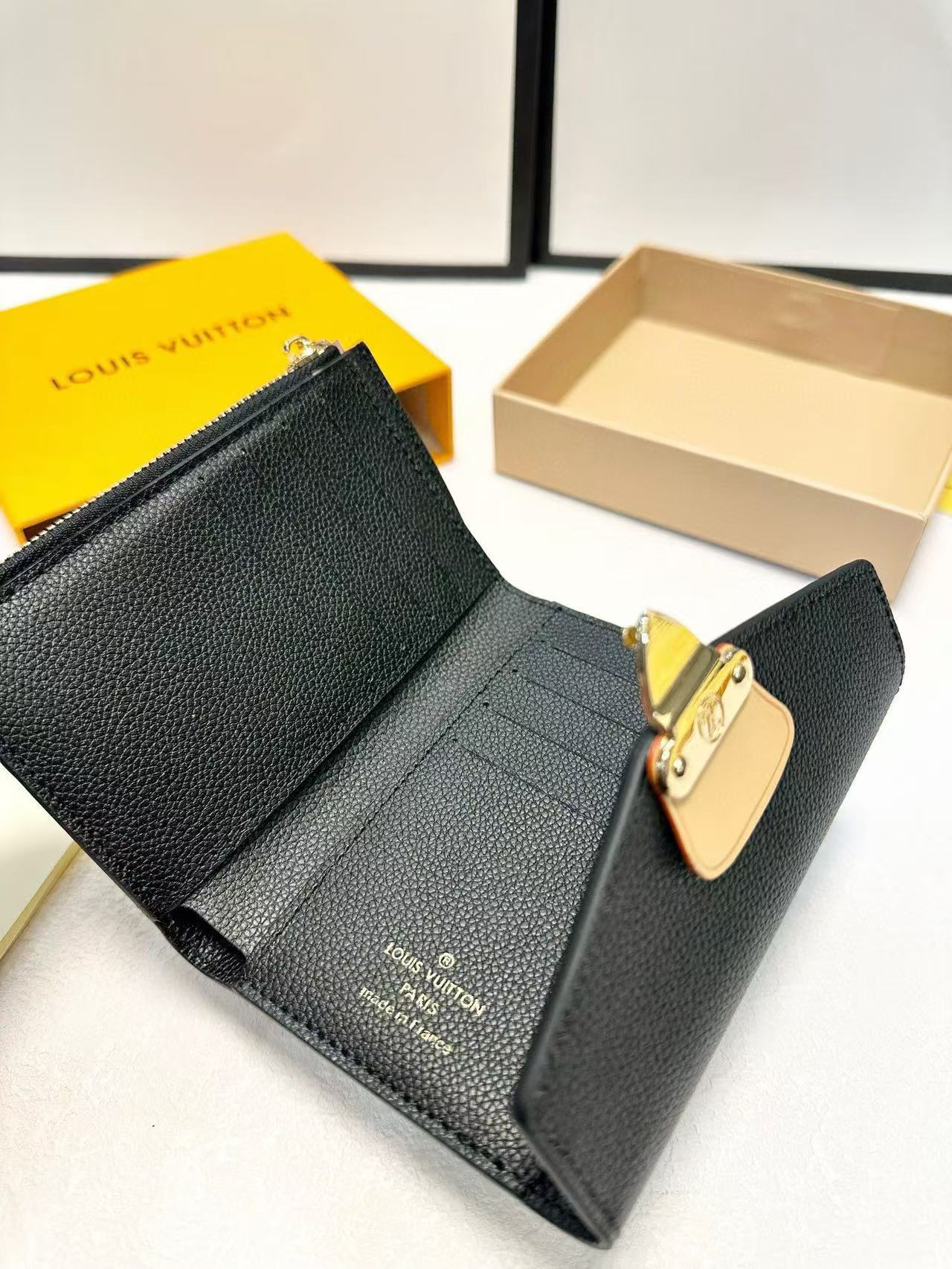 1:1 Replica Louis Vuitton Pallas Compact Wallet Monogram Canvas Black For Women, Women's Wallet 5.1in/13cm LV M67479 - Image 8