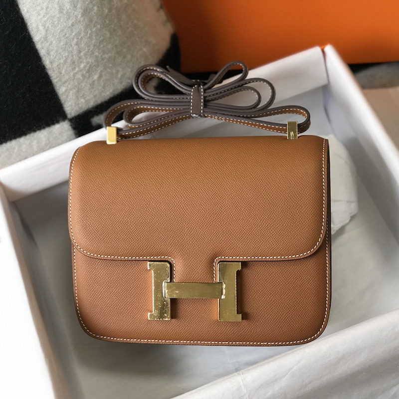 1:1 Replica Hermes Constance 23 Epsom Brown For Women, Women’s Handbags, Shoulder Bags 9in/23cm