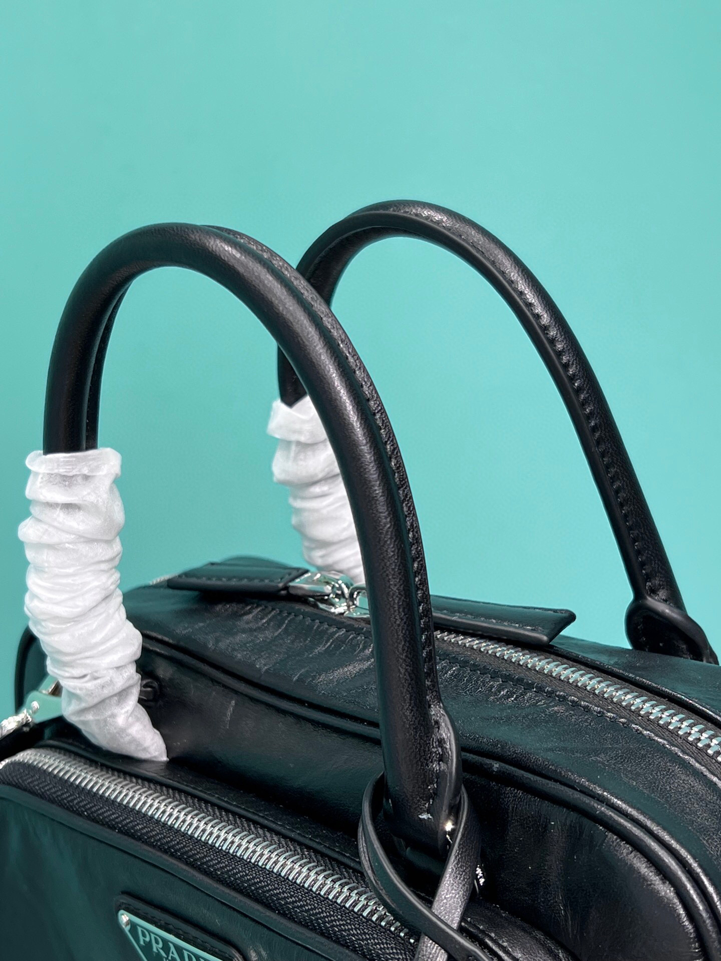 Antique Nappa Multi-Pocket Top-Handle Bag In Grey/Black For Women 9.5 in/ 24cm 1BB099_UVL_F0480_V_T2O - Image 8