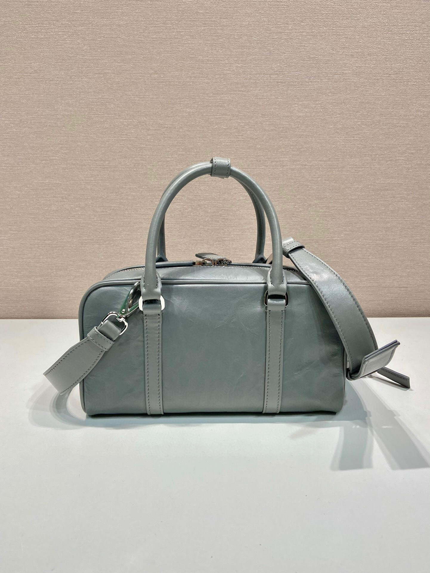 Antique Nappa Multi-Pocket Top-Handle Bag In Grey/Black For Women 9.5 in/ 24cm 1BB099_UVL_F0480_V_T2O - Image 13