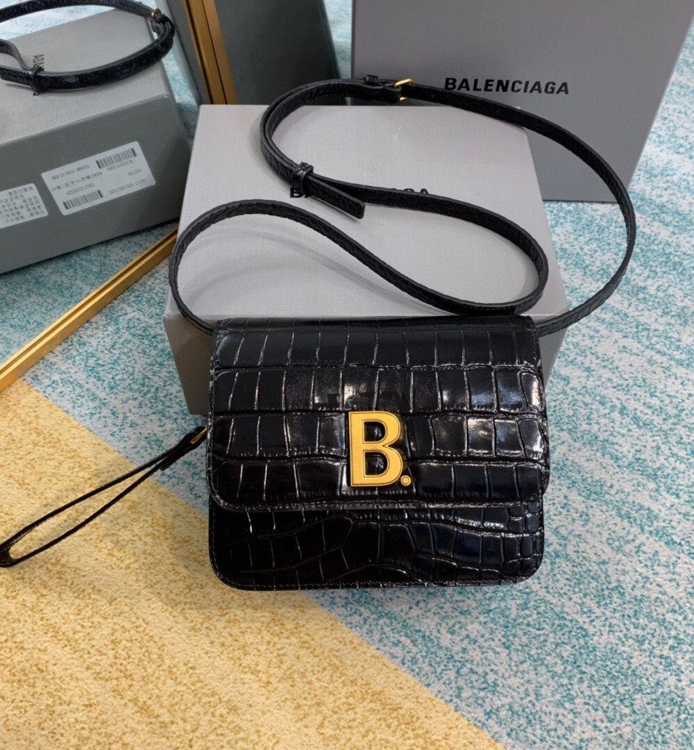 Balenciaga Bolso Bandolera B In Black, For Women, Women's Bags 7in/18cm