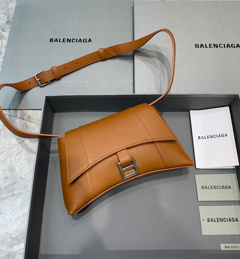 Balenciaga Downtown XS Shoulder Bag In Brown, For Women, Women's Bags 10in/25cm