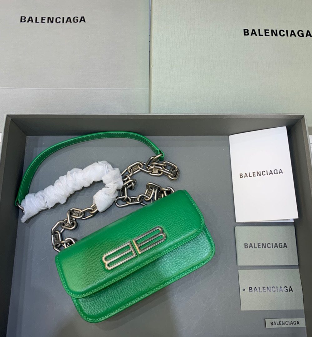 Balenciaga Gossip Small On Chain Shoulder Bag Green, For Women, Women's Bags 7.4in/19cm