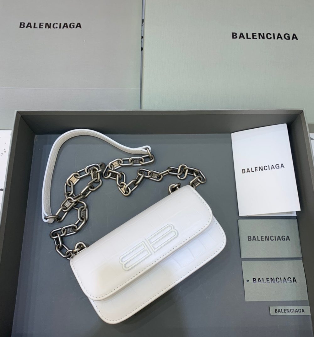 Balenciaga Gossip Small On Chain Shoulder Bag White, For Women, Women's Bags 7.4in/19cm