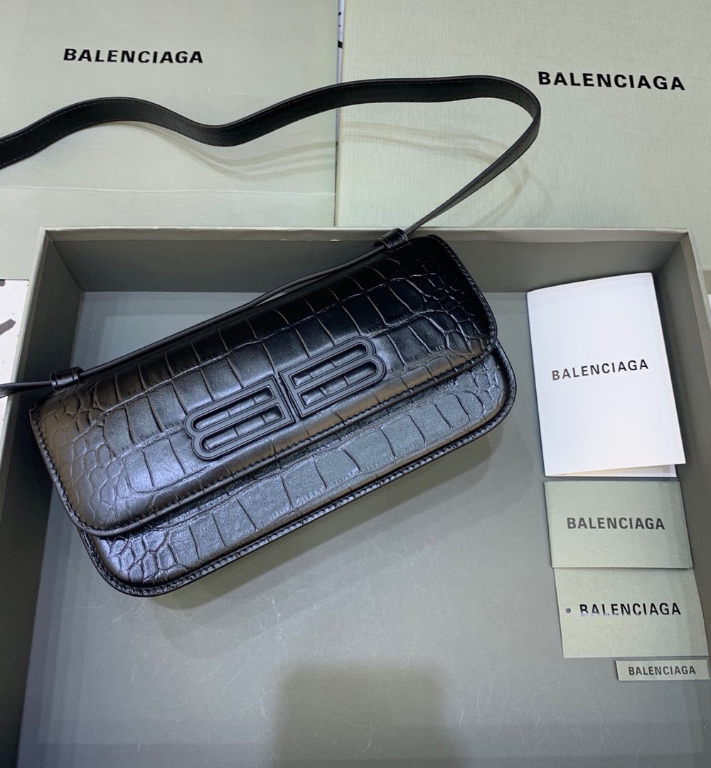 Balenciaga Gossip Small Shoulder Bag Black, For Women, Women's Bags 9.1in/23cm