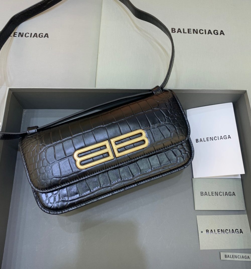 Balenciaga Gossip Small Shoulder Bag Black, For Women, Women's Bags 9.1in/23cm