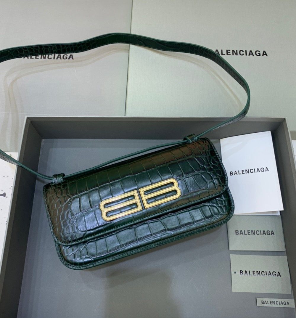 Balenciaga Gossip Small Shoulder Bag Dark Green, For Women, Women's Bags 9.1in/23cm