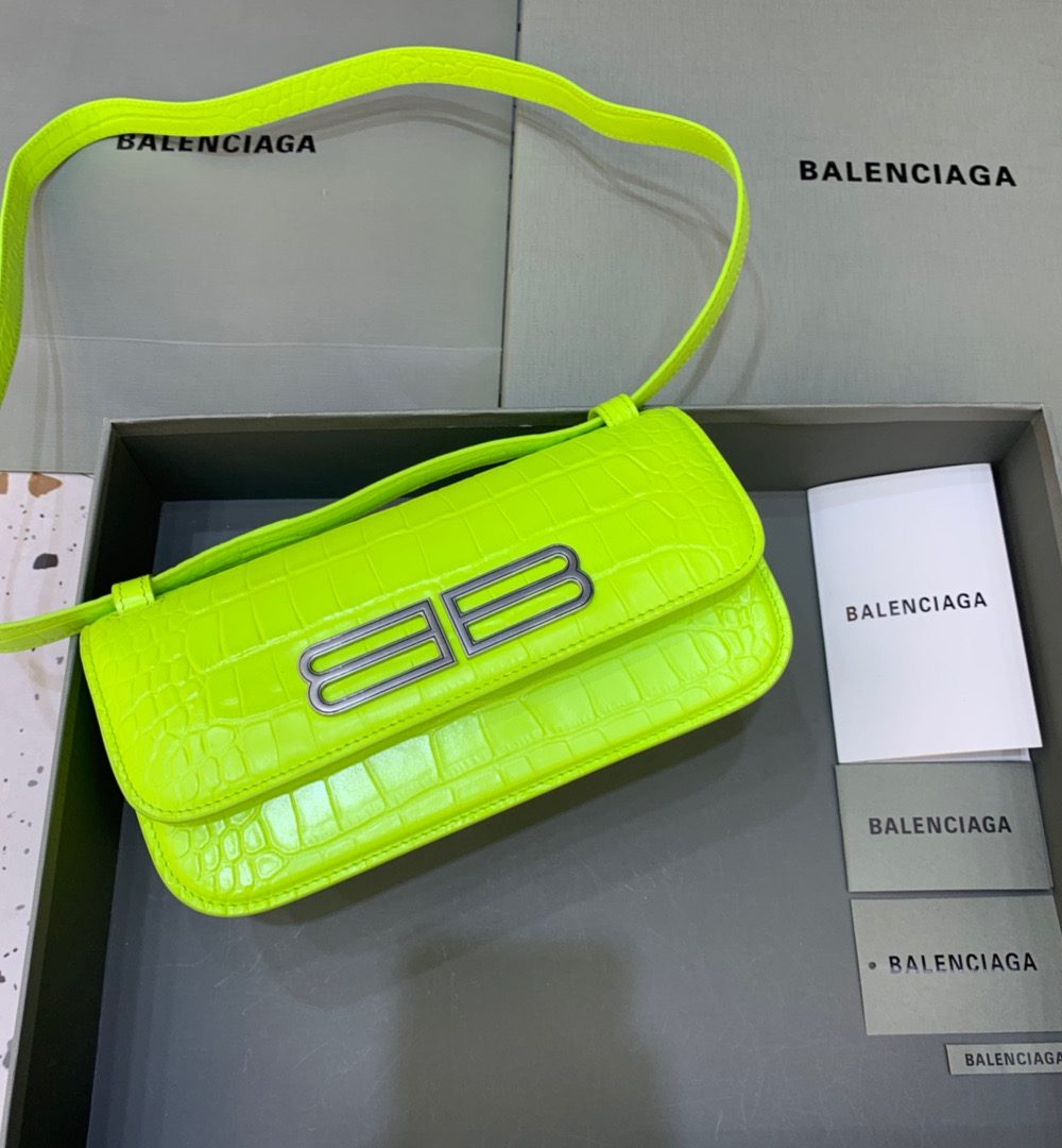 Balenciaga Gossip Small Shoulder Bag Green Neon, For Women, Women's Bags 9.1in/23cm
