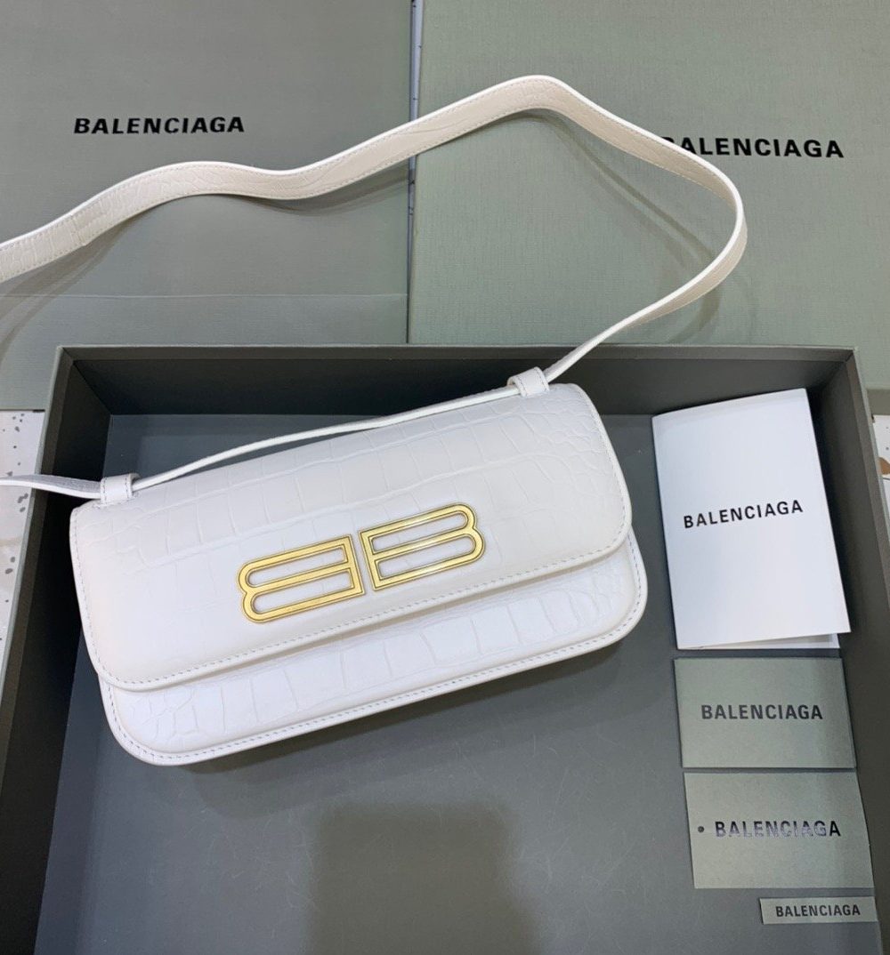 Balenciaga Gossip Small Shoulder Bag White, For Women, Women's Bags 9.1in/23cm