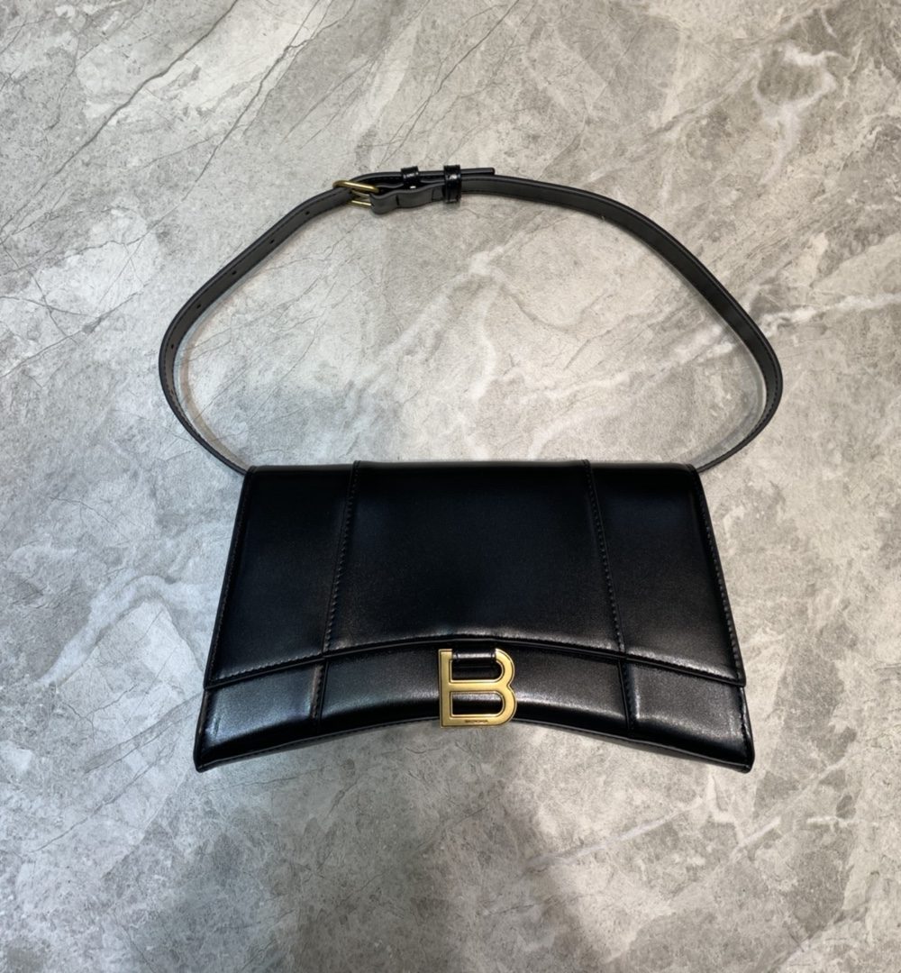 Balenciaga Hourglass Handbag In Black, For Women, Women's Bags 9.8in/25cm