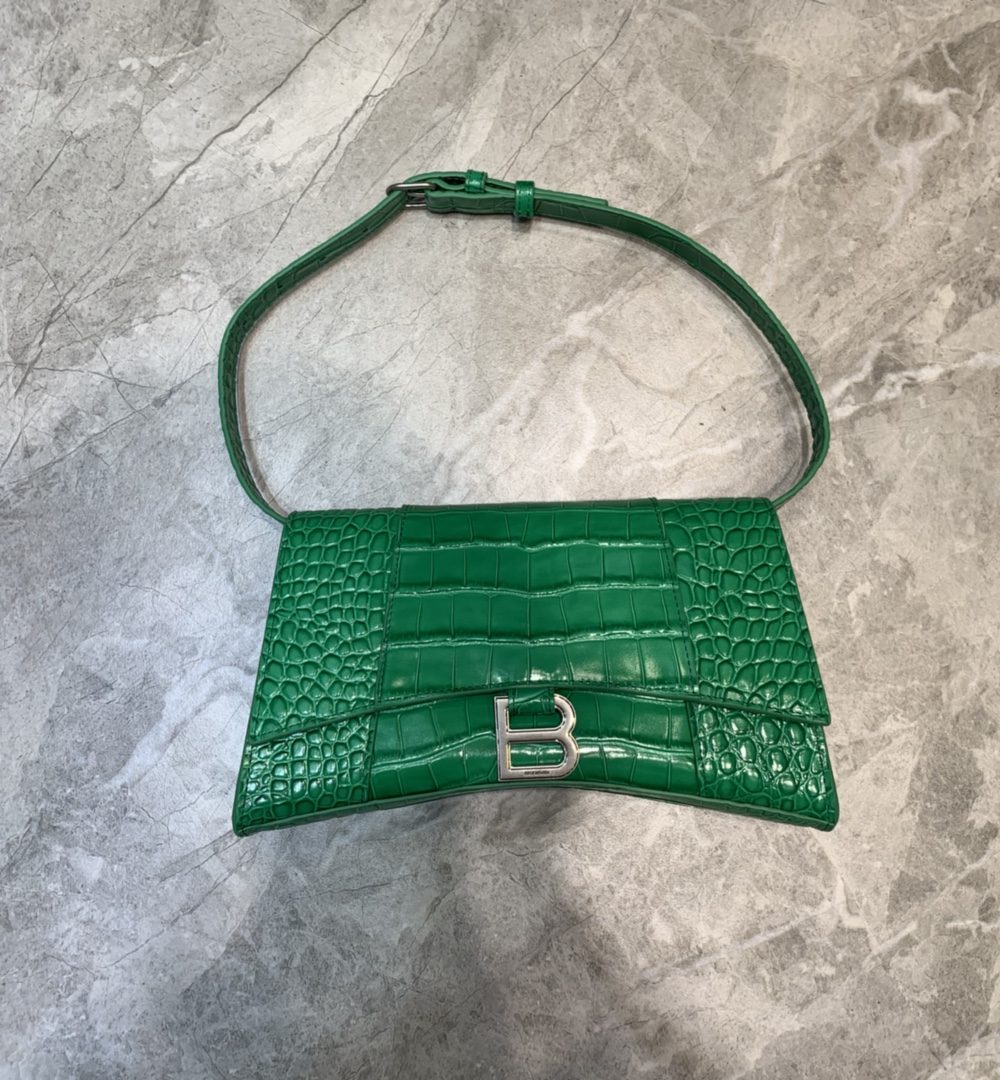 Balenciaga Hourglass Handbag In Green, For Women, Women's Bags 9.8in/25cm