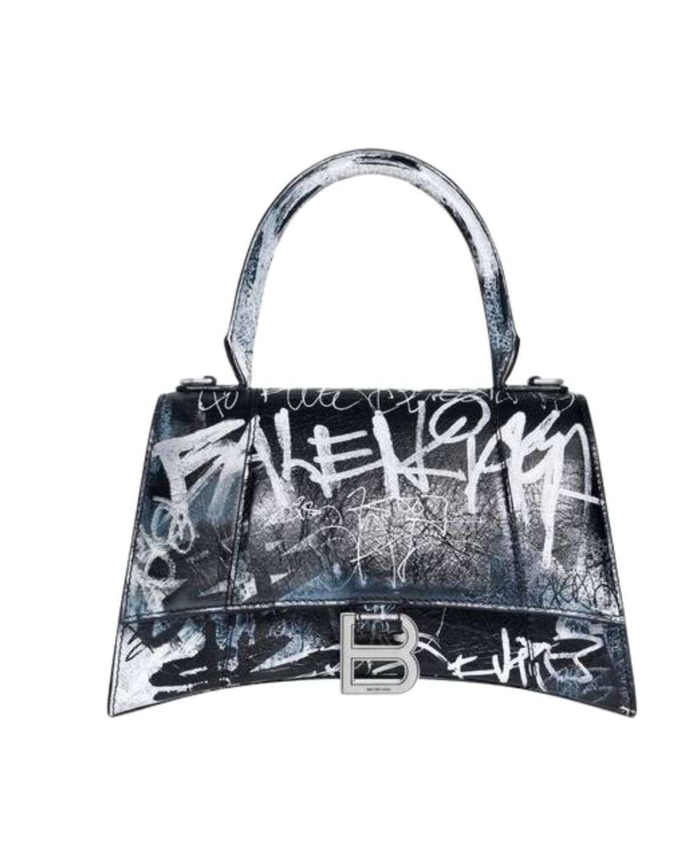 Balenciaga Hourglass Small Handbag Black For Women 12.2in/31cm