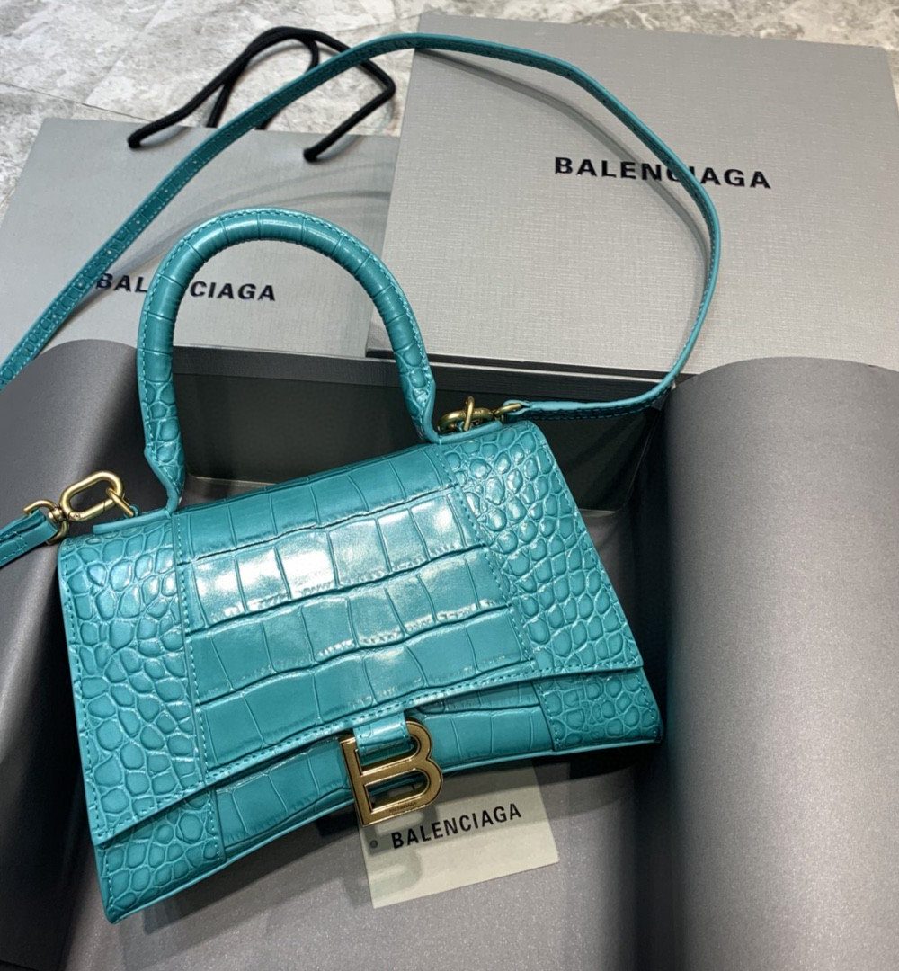 Balenciaga Hourglass Small Handbag In Blue, For Women, Women's Bags 9in/23cm