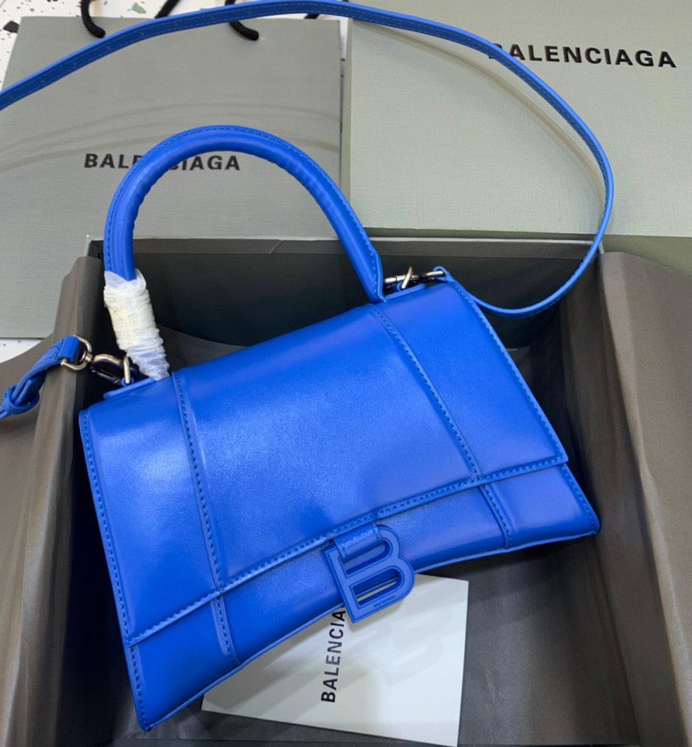 Balenciaga Hourglass Small Handbag In Dark Blue, For Women, Women's Bags 9in/23cm