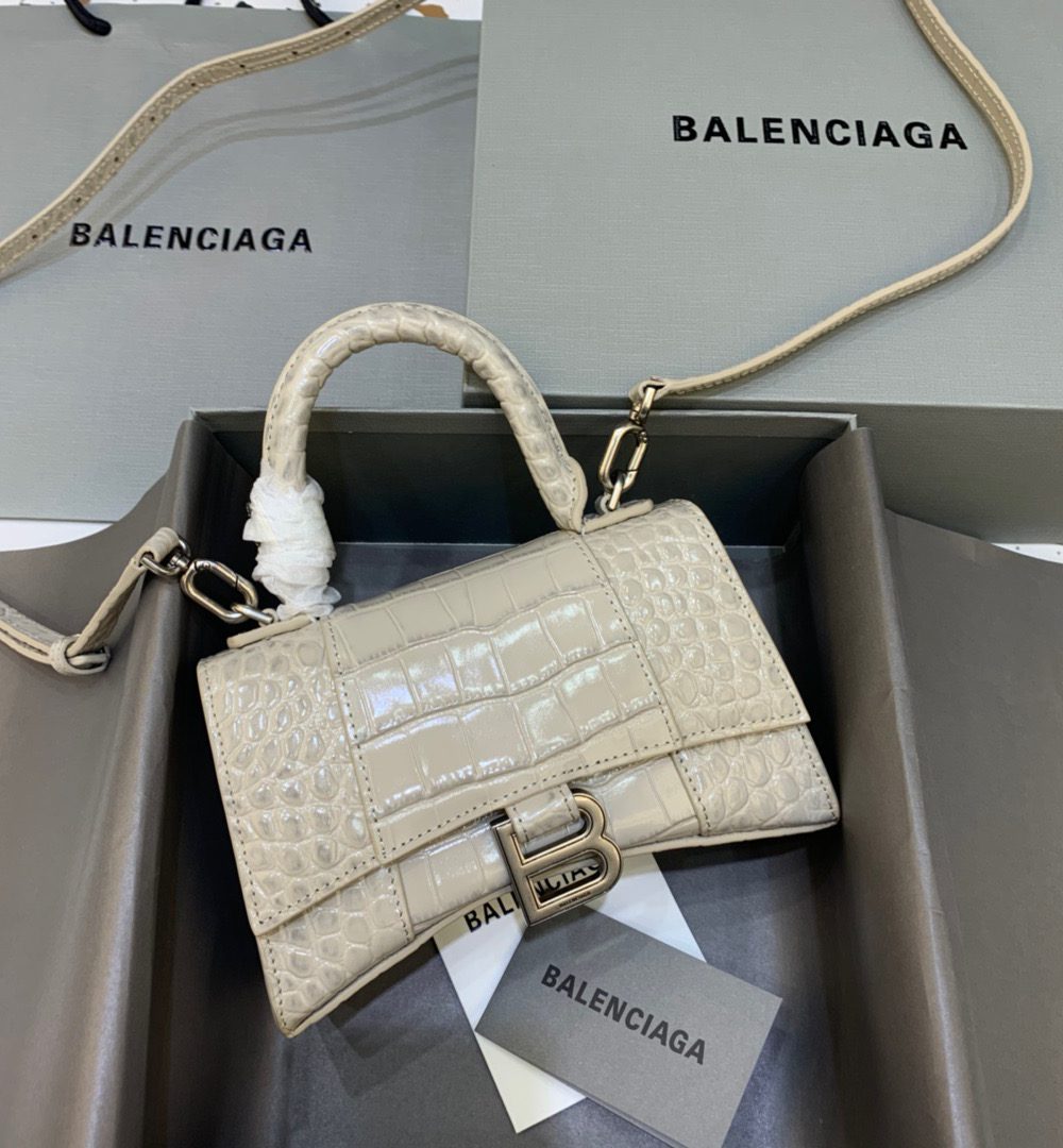 Balenciaga Hourglass XS Handbag In Beige, For Women, Women's Bags 7.4in/19cm